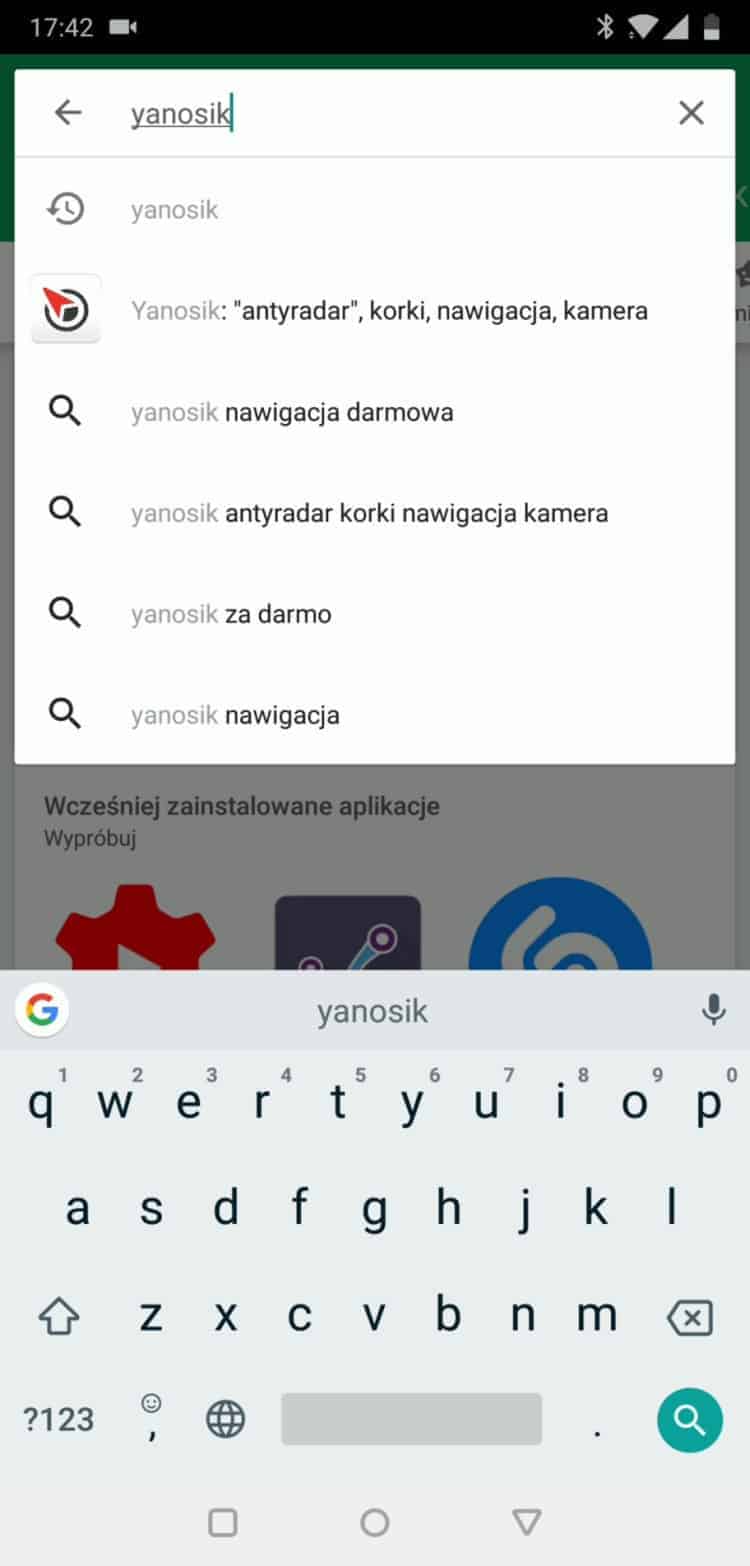 Yanosik - wyszukiwarka Google Play
