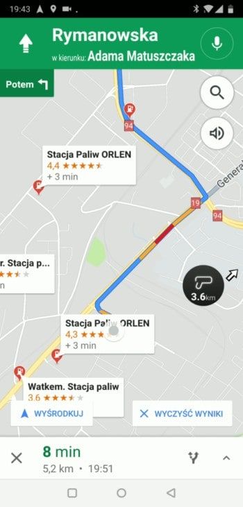 Stacje Paliw w pobliżu Twojej trasy - Google Maps