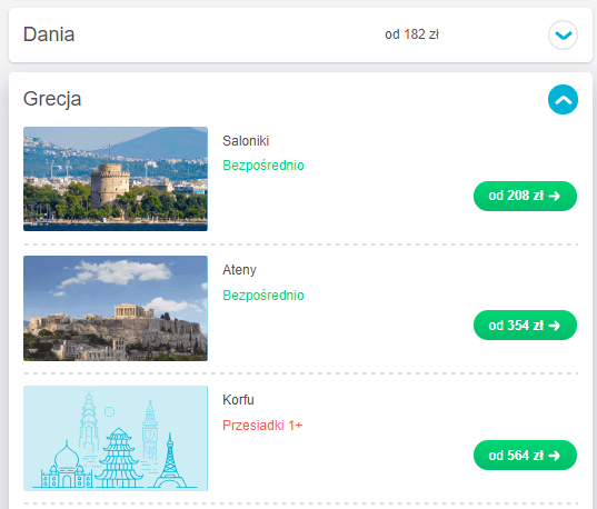 Grecja - lista miast wraz z cenami połączeń lotniczych - Skyscanner