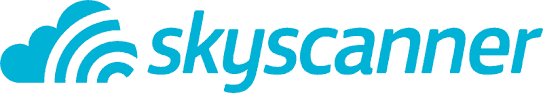 Skyscanner logo - Polecana przez Sugestowo wyszukiwarka tanich lotów